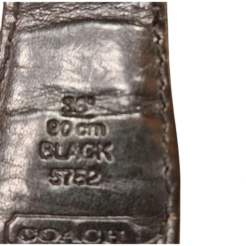 Coach Vintage Leather Belt Whipstitch UNISEX Brass Buckle 5752 Men's 36